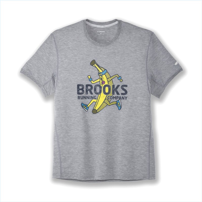  Distance Graphic Short Sleeve : 020 Heather Ash/Brooks Banana
