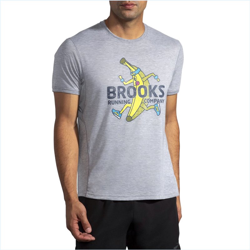  Distance Graphic Short Sleeve : 020 Heather Ash/Brooks Banana