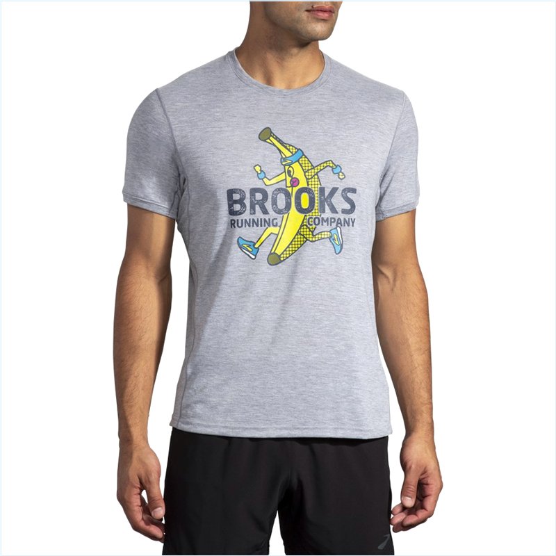  Distance Graphic Short Sleeve : 020 Heather Ash/Brooks Banana