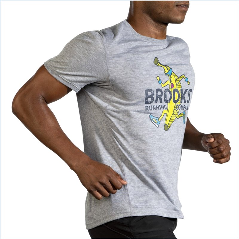  Distance Graphic Short Sleeve : 020 Heather Ash/Brooks Banana