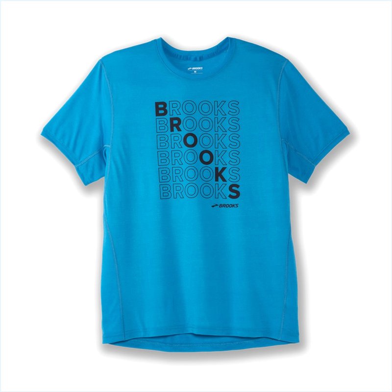  Distance Graphic Short Sleeve : 416 Electric Blue/Brooks Repeat