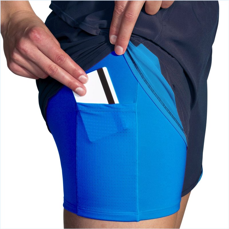  Chaser 5" 2-in-1 Short : 491 Navy/Blue Bolt