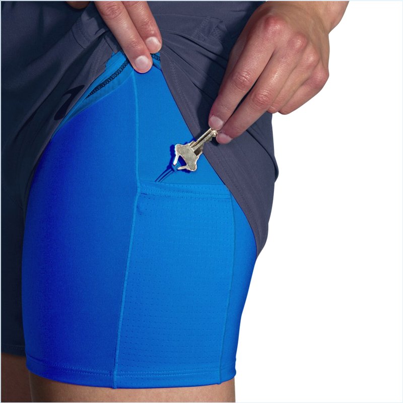  Chaser 5" 2-in-1 Short : 491 Navy/Blue Bolt