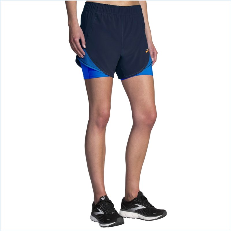  Chaser 5" 2-in-1 Short : 491 Navy/Blue Bolt
