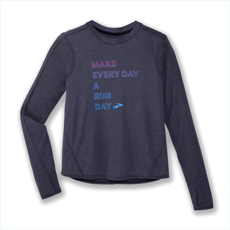  Distance Graphic Long Sleeve : 448 Heather Navy/Everyday