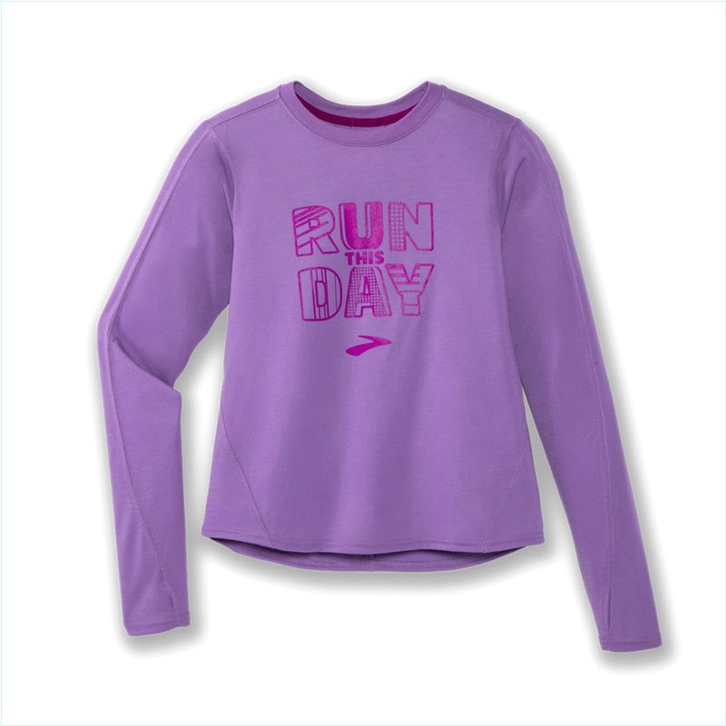  Distance Graphic Long Sleeve : 573 Heliotrope/Run Day