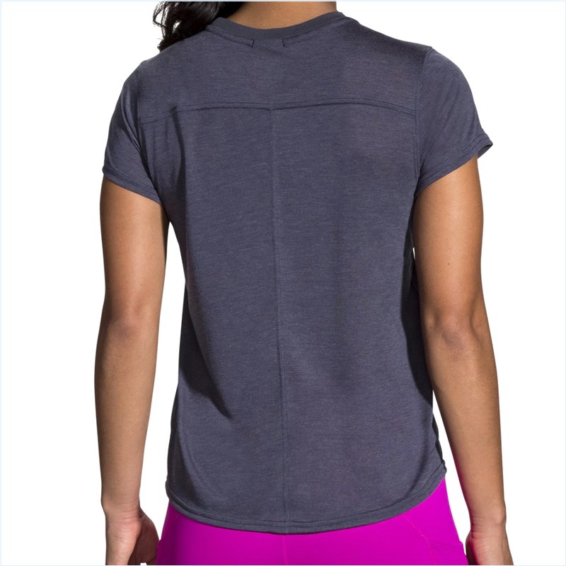  Distance Graphic Short Sleeve : 459 Heather Navy/Brooks Repeat