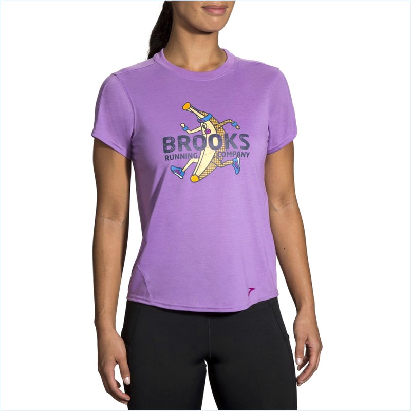  Distance Graphic Short Sleeve : 584 Heliotrope/Banana