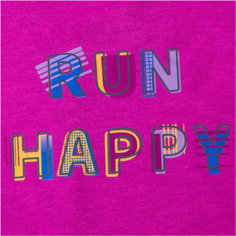  Distance Graphic Short Sleeve : 611 Heather Magenta/Run Happy