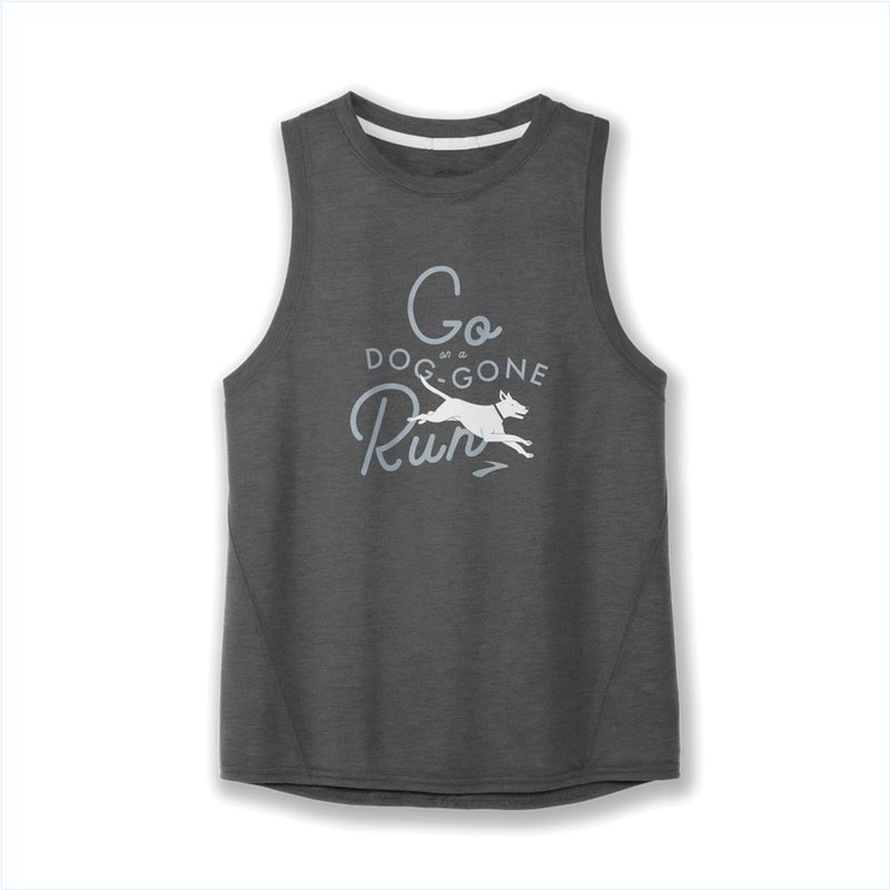  Distance Graphic Tank : 338 Heather Dark Oyster/Dog Gone