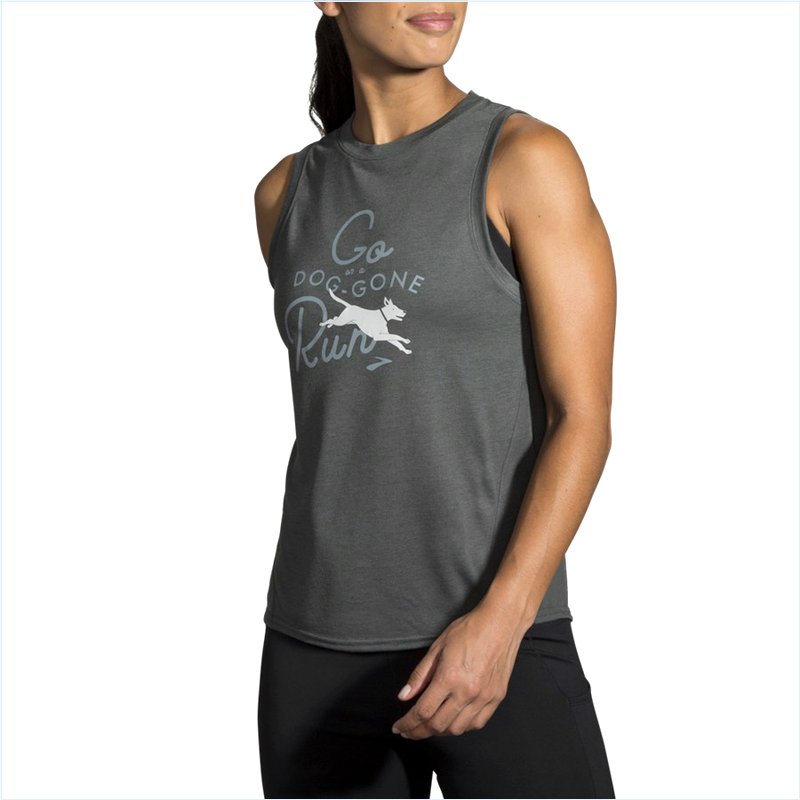  Distance Graphic Tank : 338 Heather Dark Oyster/Dog Gone