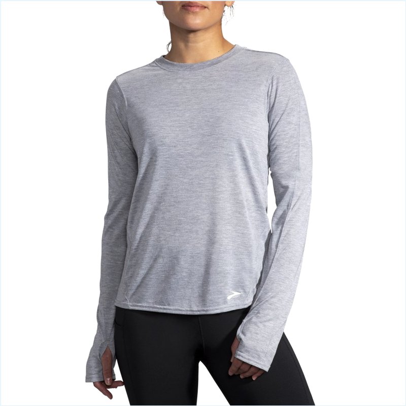  Distance Long Sleeve : 080 Heather Ash