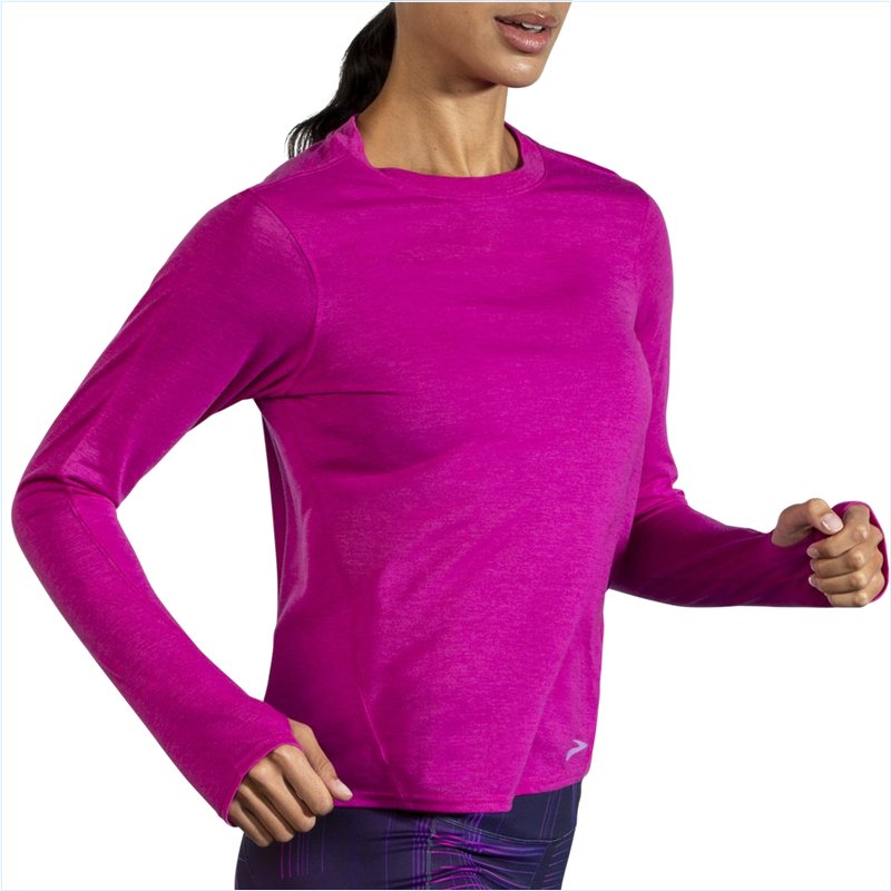  Distance Long Sleeve : 687 Heather Magenta