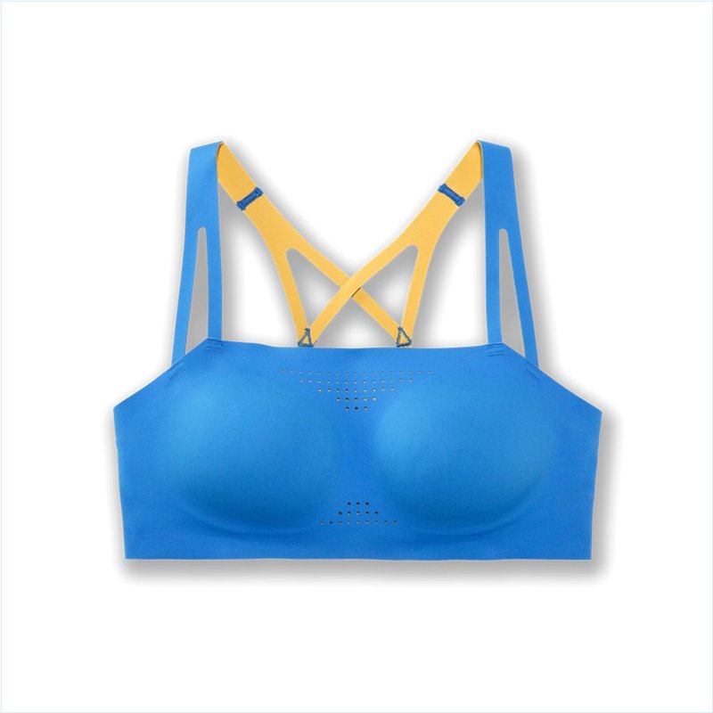  Dare Crisscross Run Bra :404 Blue Bolt/Saffron