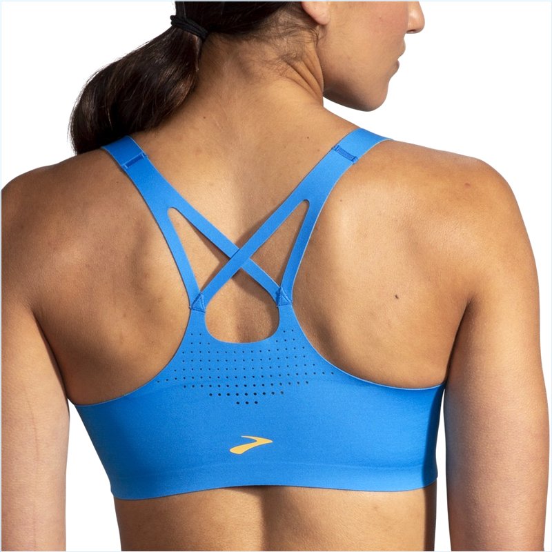  Dare Crisscross Run Bra :404 Blue Bolt/Saffron