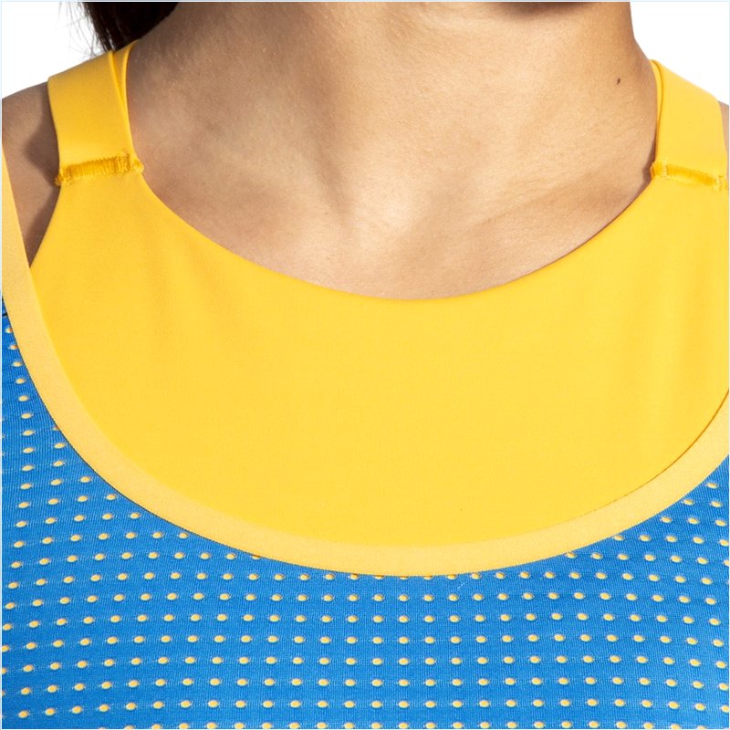  Drive Mesh Run Bra :788 Saffron/Blue Bolt