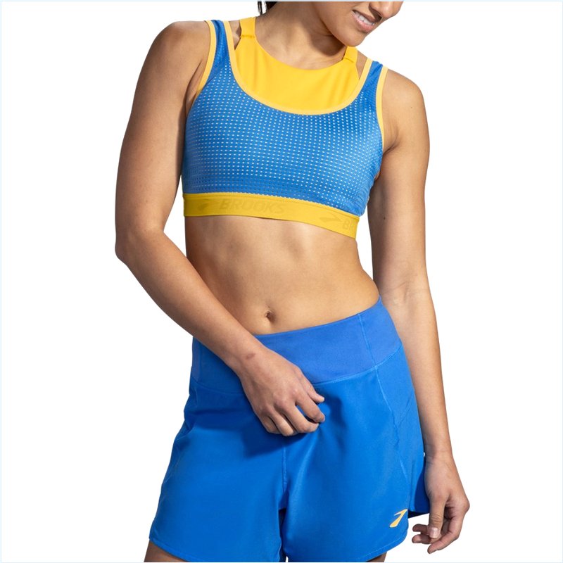  Drive Mesh Run Bra :788 Saffron/Blue Bolt