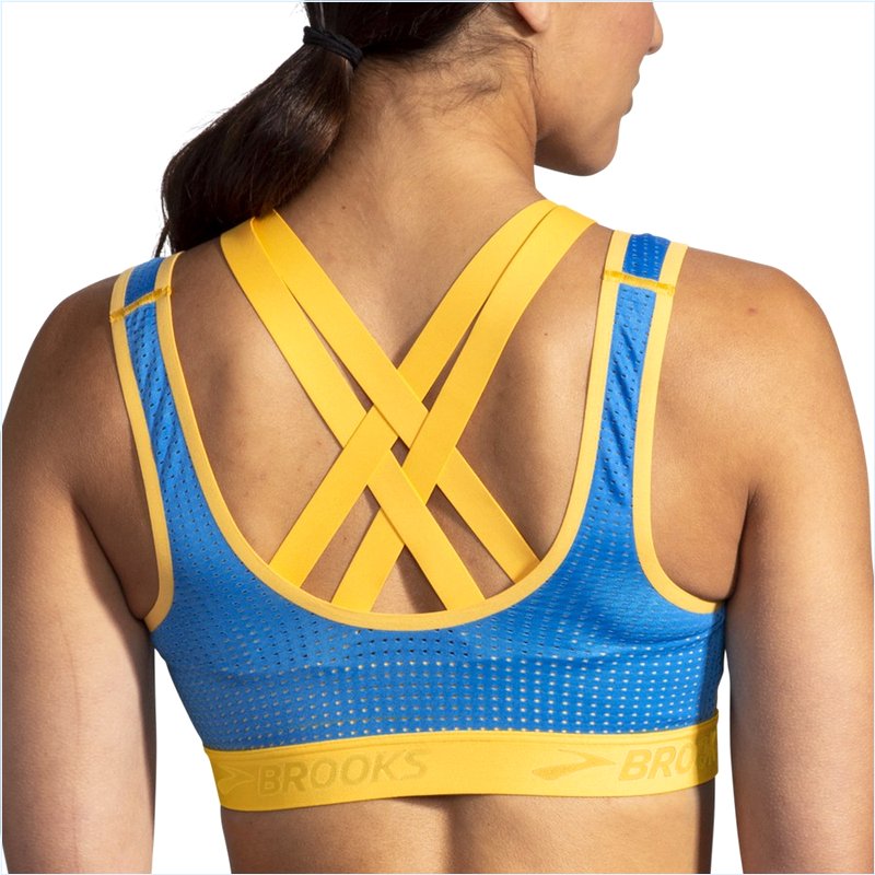  Drive Mesh Run Bra :788 Saffron/Blue Bolt