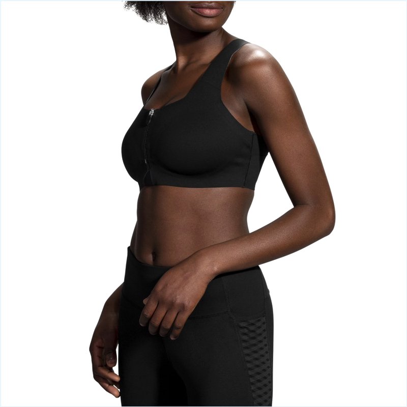  Dare Zip Run Bra :1 Black