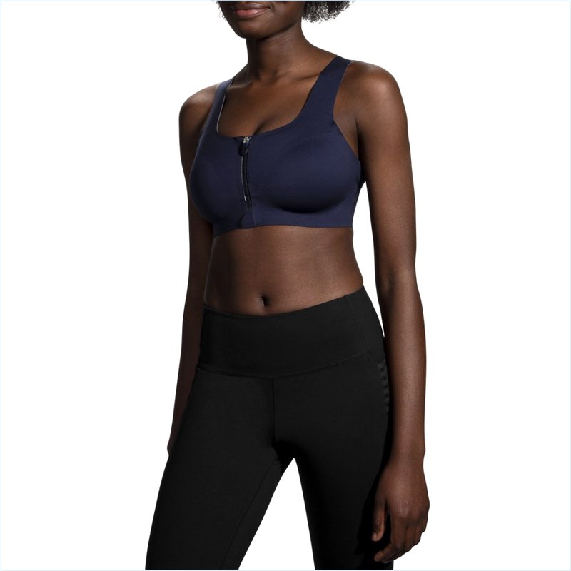  Dare Zip Run Bra :451 Navy