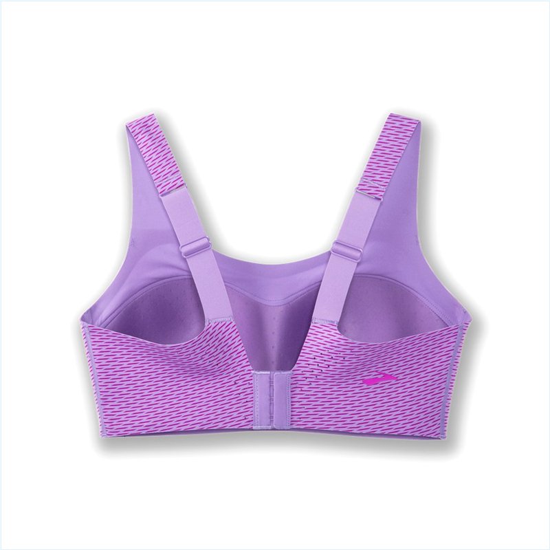  Dare Scoopback Run Bra : Heliotrope Texture Print
