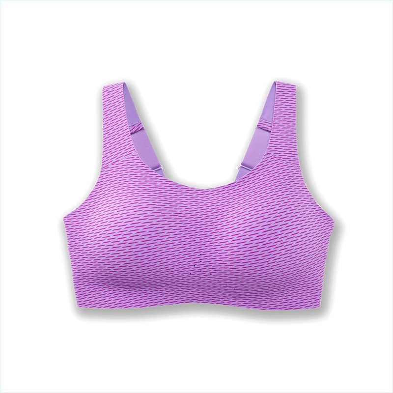  Dare Scoopback Run Bra : Heliotrope Texture Print