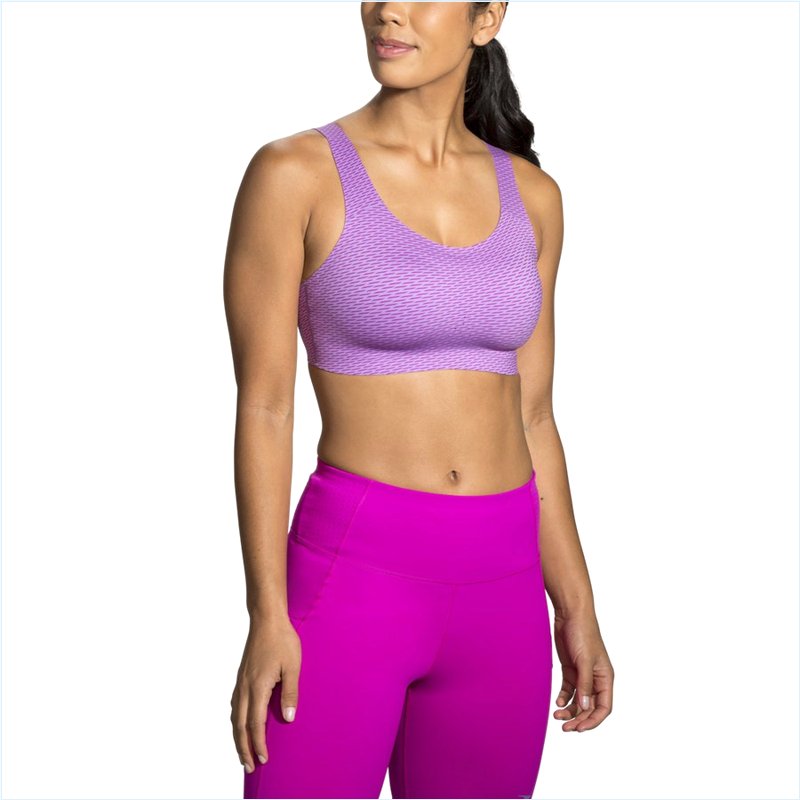  Dare Scoopback Run Bra : Heliotrope Texture Print
