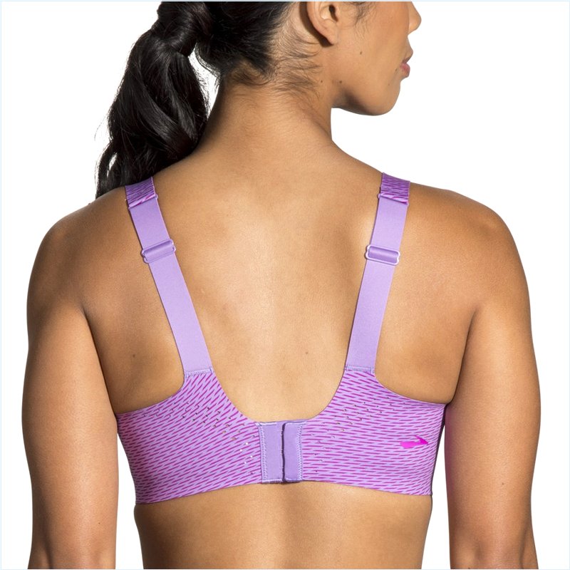  Dare Scoopback Run Bra : Heliotrope Texture Print