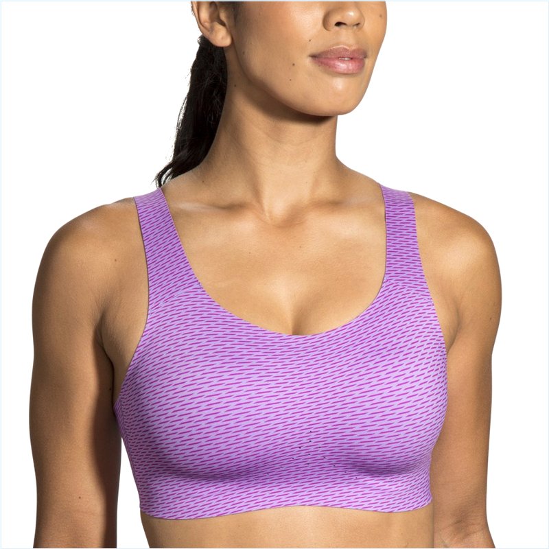  Dare Scoopback Run Bra : Heliotrope Texture Print