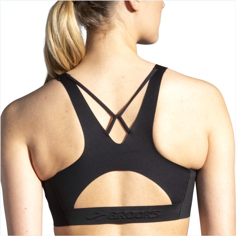  Dare V Neck Run Bra :1 Black