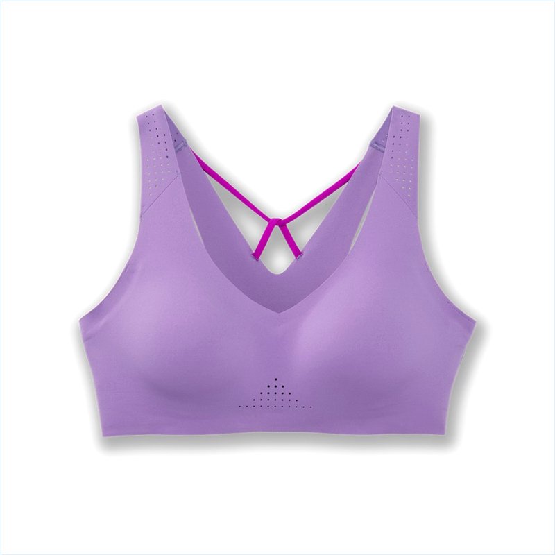  Dare V Neck Run Bra :551 Heliotrope/Magenta