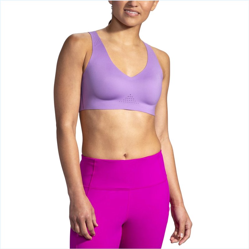  Dare V Neck Run Bra :551 Heliotrope/Magenta