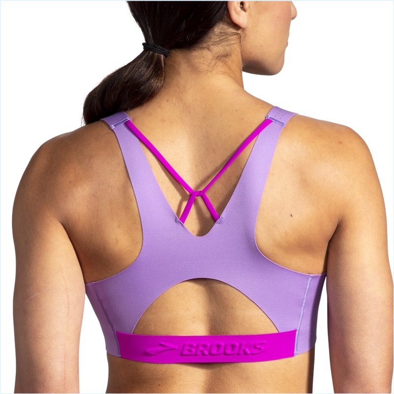  Dare V Neck Run Bra :551 Heliotrope/Magenta