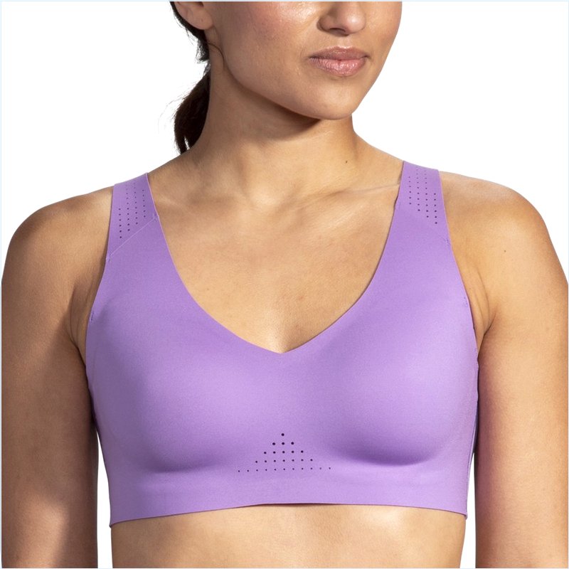  Dare V Neck Run Bra :551 Heliotrope/Magenta