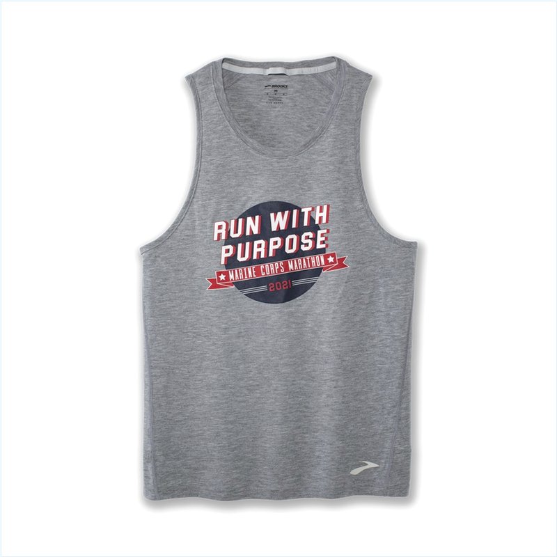  Distance Graphic Tank :17 Heather Ash/Purpose
